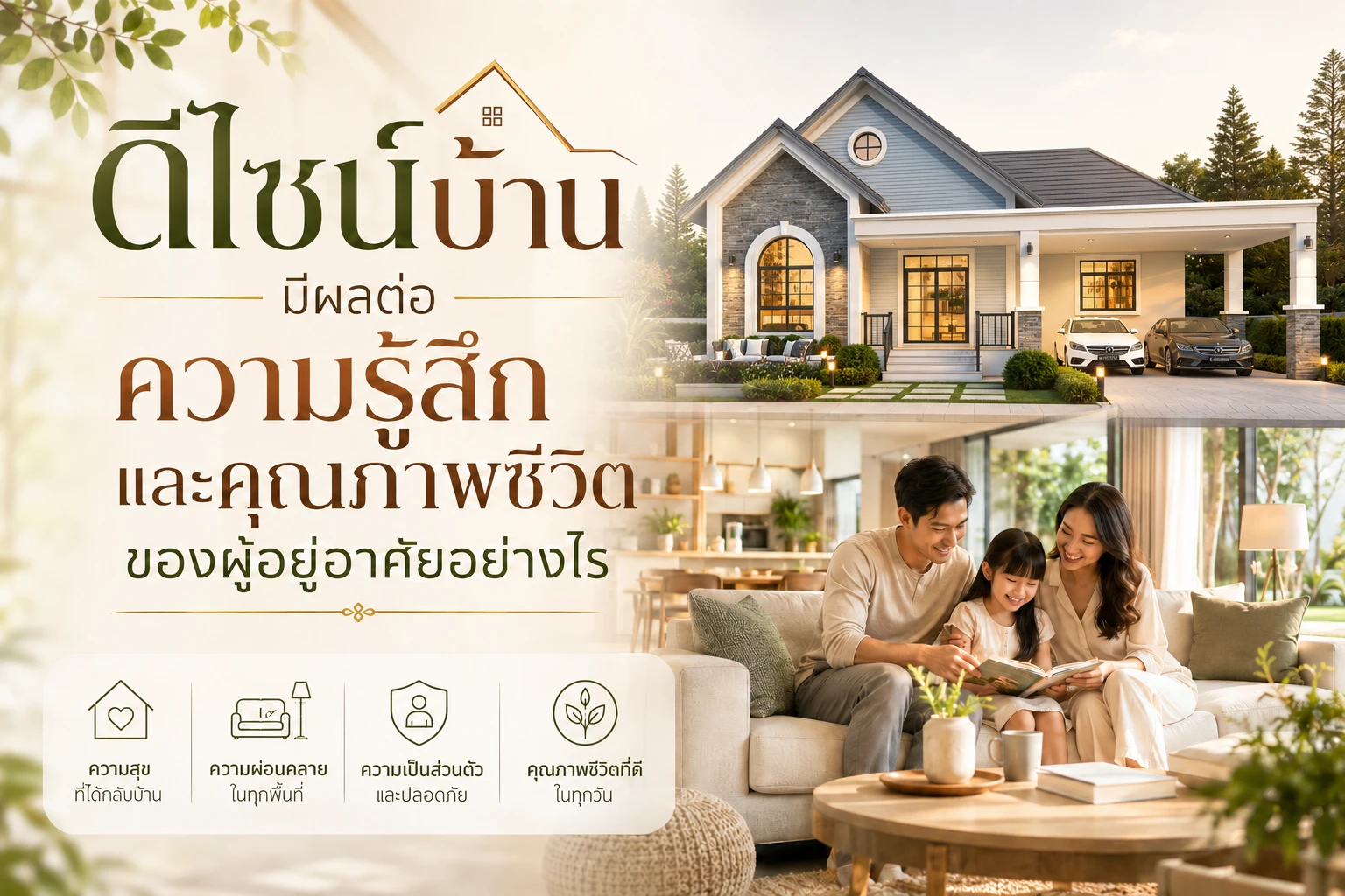ดีไซน์บ้านมีผลต่อความรู้สึกและคุณภาพชีวิตของผู้อยู่อาศัยอย่างไร